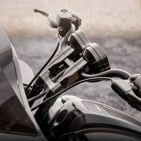 Kraus Motor Co. LUX Riser Top Plate, Black Anodized - 15-23 Touring Riser And Speedo Top Clamp Set Kraus Motor Co.