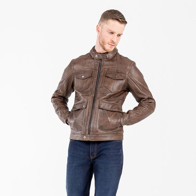 *5 WORKING DAYS EXTRA TRANSIT TIME* John Doe Drifter leather jacket brown JACKETS MALE John Doe