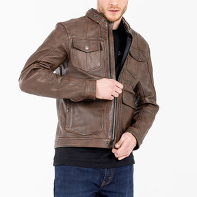 *5 WORKING DAYS EXTRA TRANSIT TIME* John Doe Drifter leather jacket brown JACKETS MALE John Doe