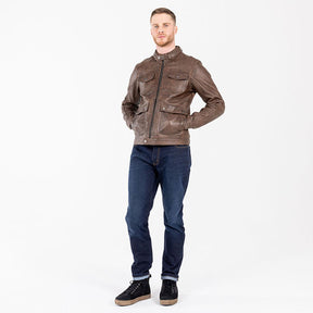 *5 WORKING DAYS EXTRA TRANSIT TIME* John Doe Drifter leather jacket brown JACKETS MALE John Doe