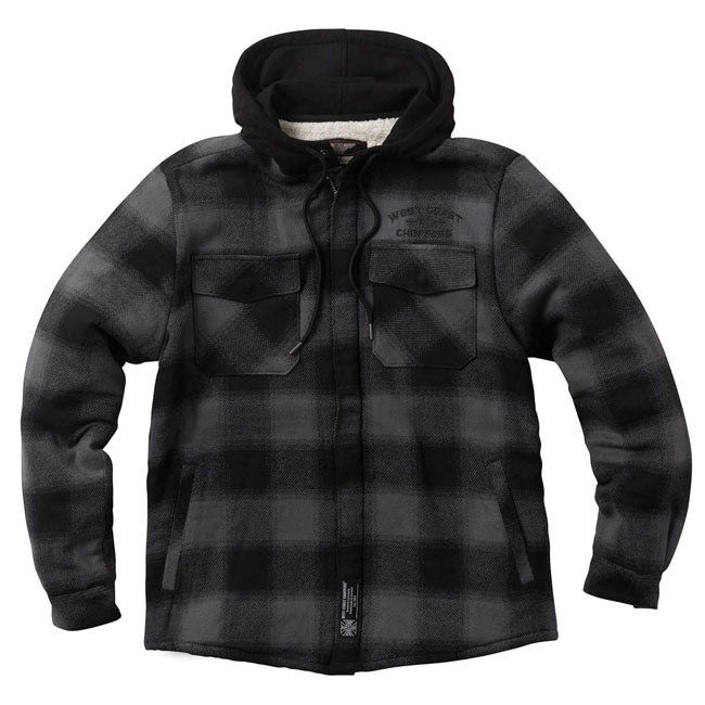 West Coast Choppers "Hell Bent" Flannel Jacket - Charcoal & Black Jackets Male West Coast Choppers S