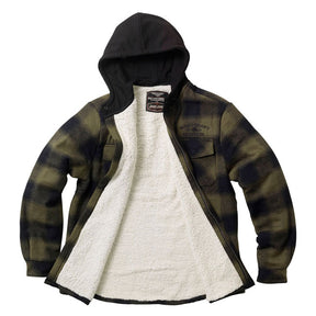 West Coast Choppers "Hell Bent" Flannel Jacket - Olive & Black Jackets Male West Coast Choppers