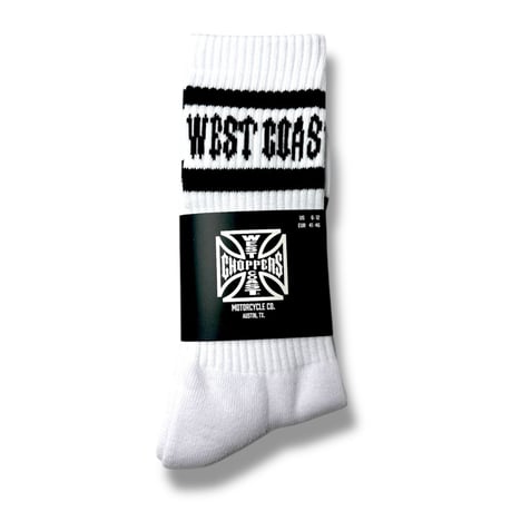 WCC OG Crew Socks, White Socks West Coast Choppers