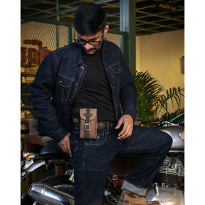 Trip Machine, Moto Exclusive Utility Pouch. Tobacco Brown TOURING LUGGAGE Tripmachine