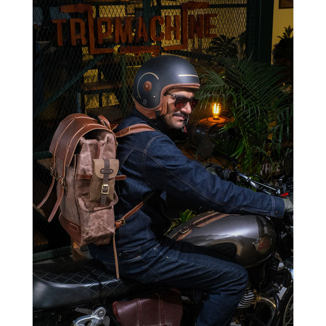 Trip Machine, Moto Exclusive Utility Pouch. Tobacco Brown TOURING LUGGAGE Tripmachine