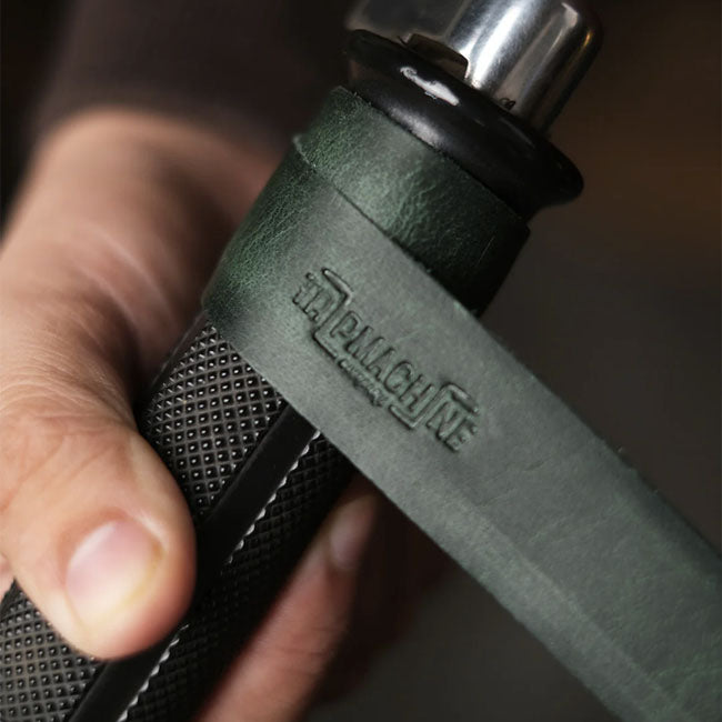 Trip Machine, leather handlebar grip wraps. Forest Green GRIPS Tripmachine