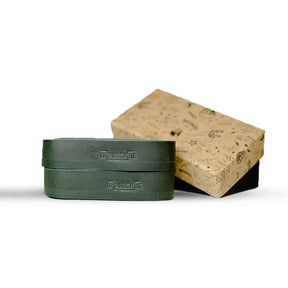 Trip Machine, leather handlebar grip wraps. Forest Green GRIPS Tripmachine