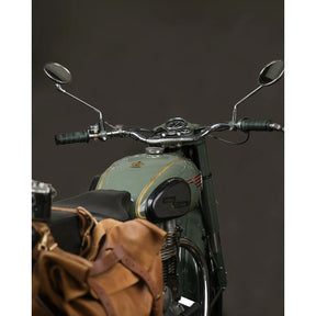 Trip Machine, leather handlebar grip wraps. Forest Green GRIPS Tripmachine