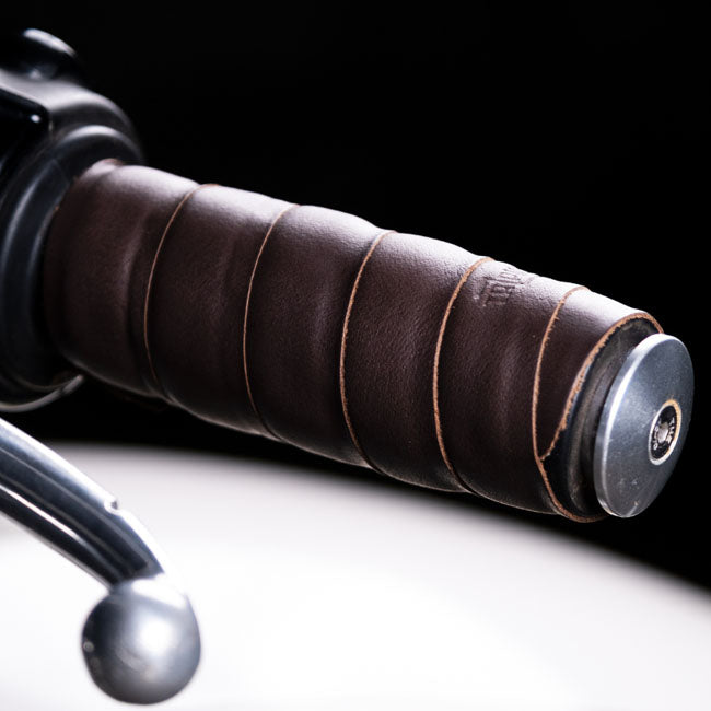 Trip Machine, leather handlebar grip wraps. Dark Brown Caffe GRIPS Tripmachine