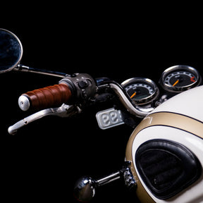 Trip Machine, leather handlebar grip wraps. Dark Tan Cognac GRIPS Tripmachine
