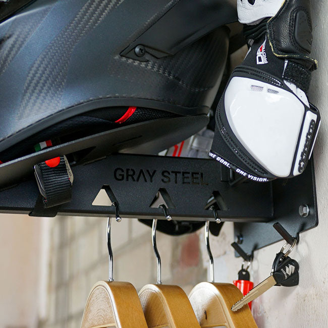 Gray Steel X7 Helmet Gear Wall Mount matt black BAGS Gray Steel