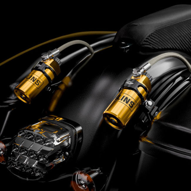 Kraus Motor Co. Remote Reservoir Mounts, Black Anodized - Touring Shock Absorber Mount Kits Kraus Motor Co.