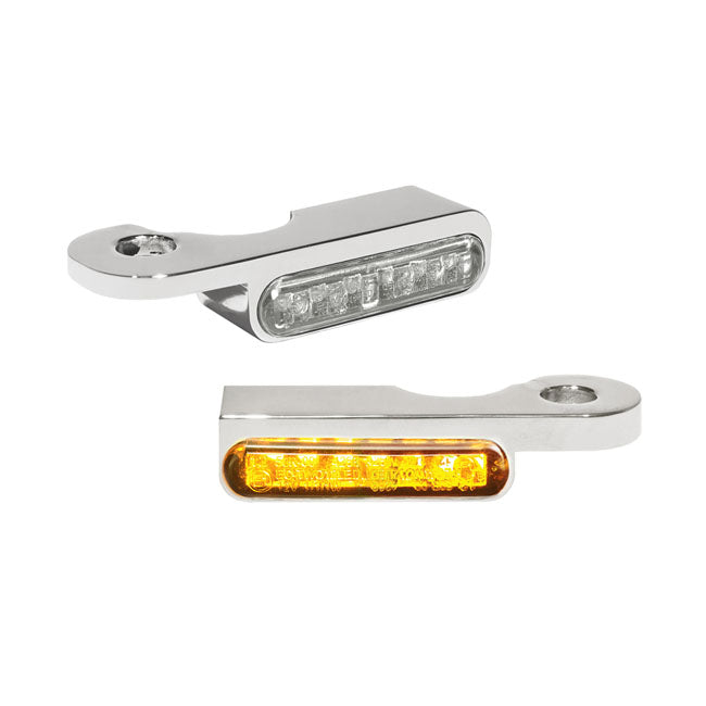 Heinz Bikes Handlebar Mounting Led Blinkers Amber/Chrome Turn Signals Heinz Bikes