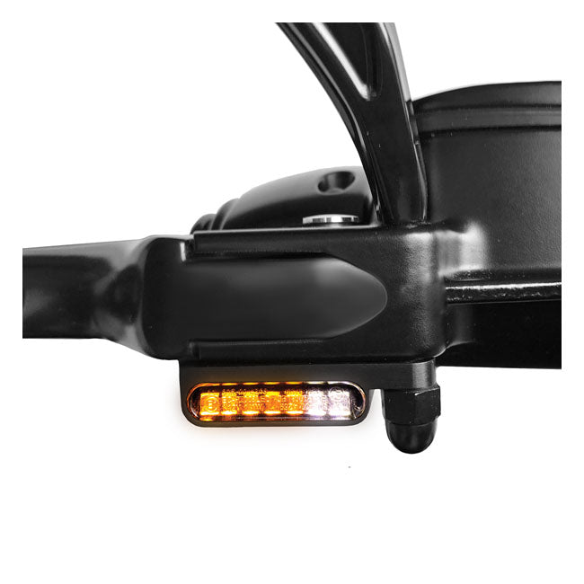 Heinz Bikes LED Handlebar Turn Signals With Position Light, Aluminium Black- 18+ Softail Turn Signals Heinz Bikes