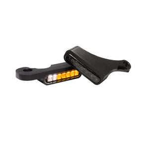 Heinz Bikes LED Handlebar Turn Signals With Position Light, Aluminium Black- 18+ Softail Turn Signals Heinz Bikes