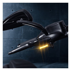 Heinz Bikes LED Handlebar Turn Signals With Position Light, Aluminium Black- 18+ Softail Turn Signals Heinz Bikes