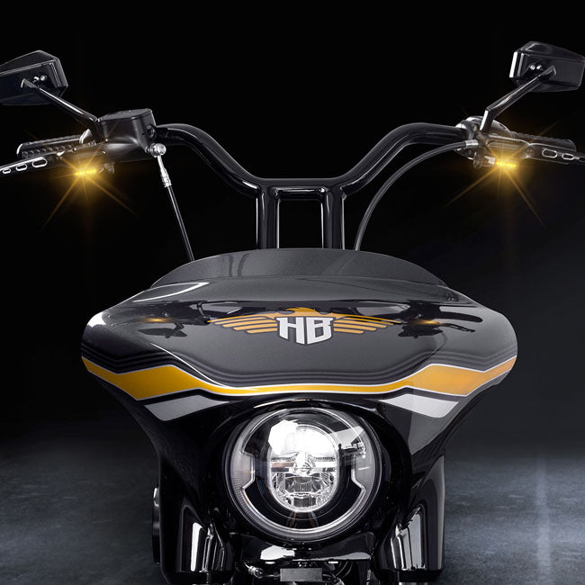 Heinz Bikes Handlebar Mounting Led Blinkers W/Position Light Black Turn Signals Heinz Bikes