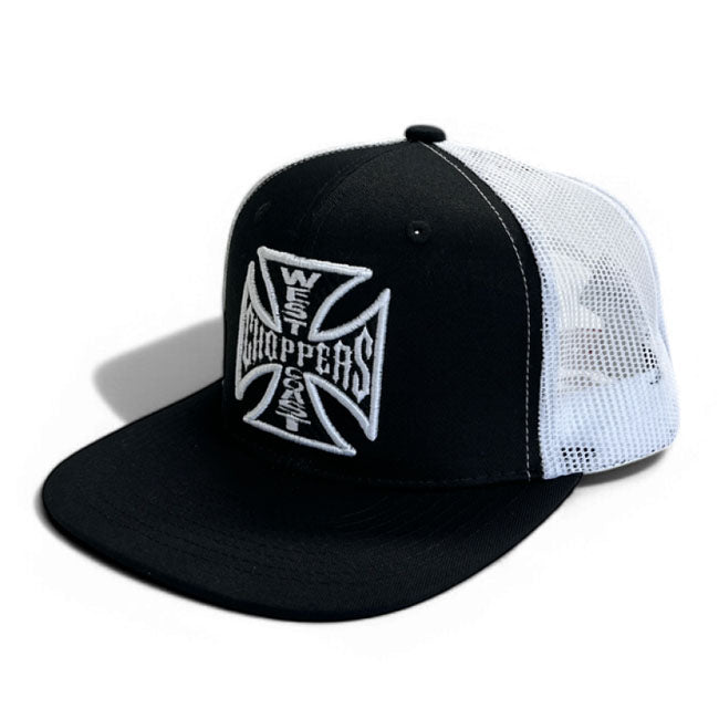 WCC OG Cross Flatbill cap black/white CAPS West Coast Choppers