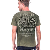 WCC Loud Pipes t-shirt vintage green T-SHIRTS West Coast Choppers