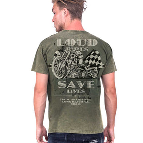 WCC Loud Pipes t-shirt vintage green T-SHIRTS West Coast Choppers