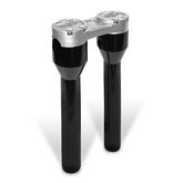 10" Clubstyle Straight Riser With 1 1/4" Clamping Area, Black & Silver Risers Heinz Bikes