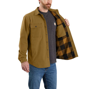 Carhartt Canvas Fleece-Lined shirt oak brown SHIRTS Carhartt