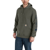 Carhartt Sleeve Logo hoodie dusty olive HOODIES Carhartt