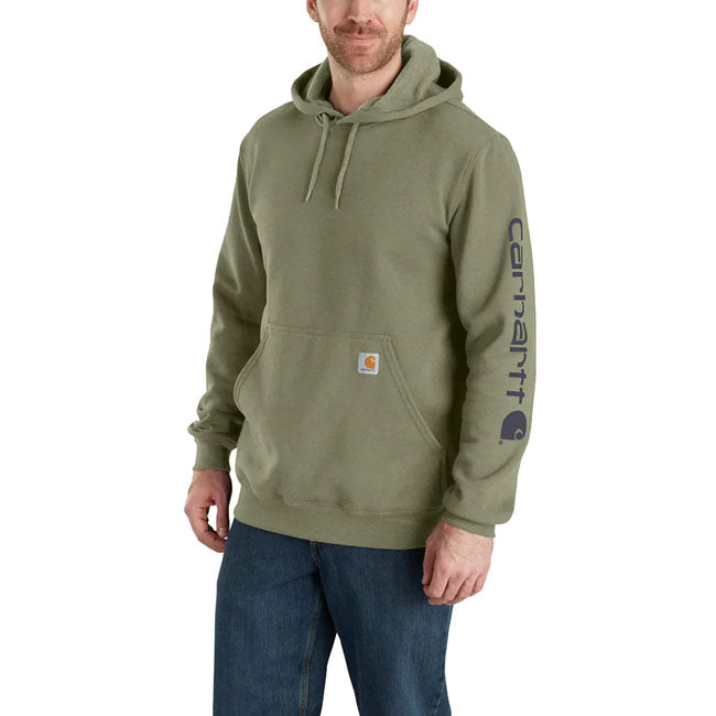 Carhartt Sleeve Logo hoodie dusty olive HOODIES Carhartt