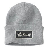 Carhartt Script Patch beanie heather grey BEANIES Carhartt