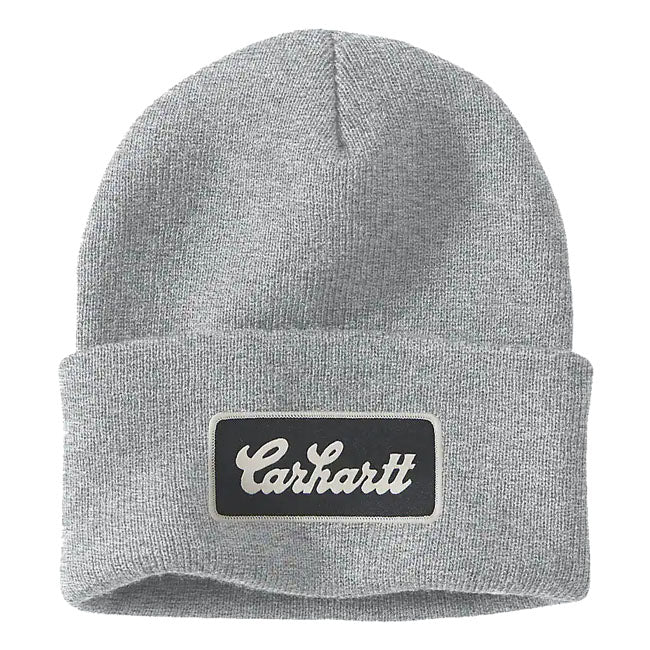 Carhartt Script Patch beanie heather grey BEANIES Carhartt