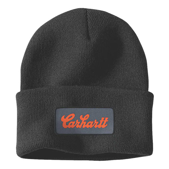 Carhartt Script Patch beanie black BEANIES Carhartt