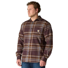 Carhartt Flannel Plaid shirt dark sepia SHIRTS Carhartt