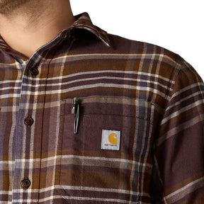 Carhartt Flannel Plaid shirt dark sepia SHIRTS Carhartt