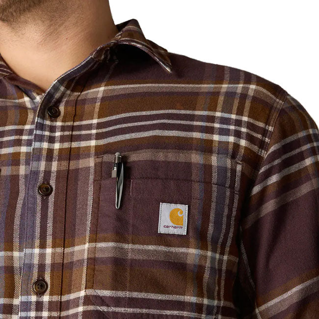 Carhartt Flannel Plaid shirt dark sepia SHIRTS Carhartt