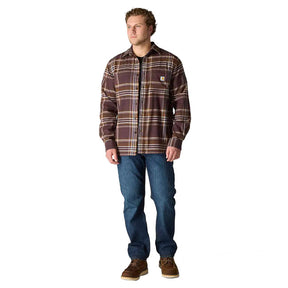 Carhartt Flannel Plaid shirt dark sepia SHIRTS Carhartt