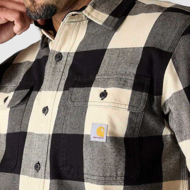 Carhartt Plaid flannel shirt oat milk SHIRTS Carhartt