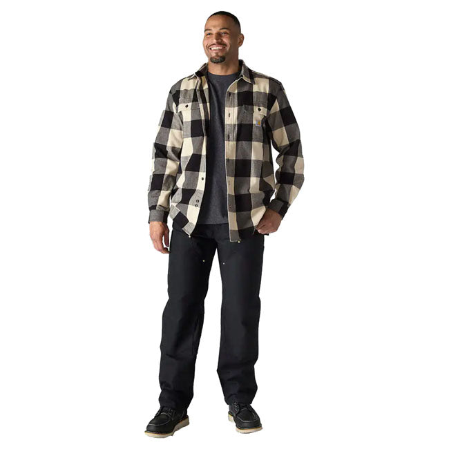 Carhartt Plaid flannel shirt oat milk SHIRTS Carhartt