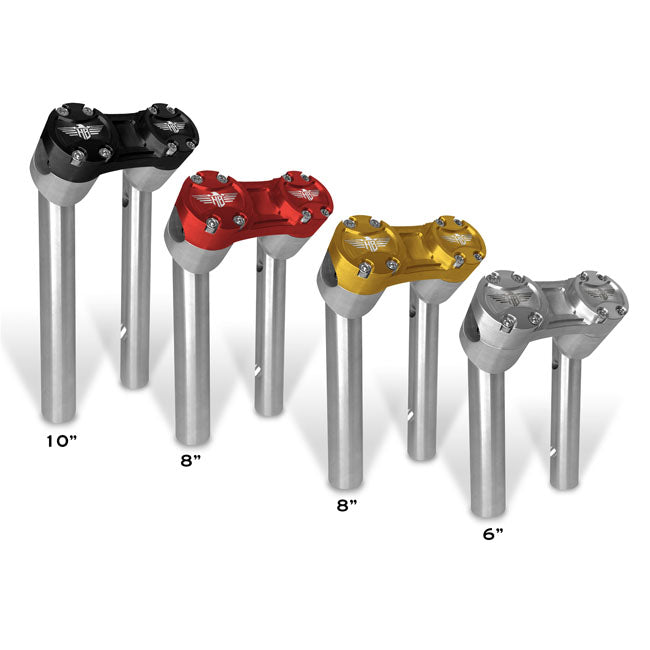 6" Clubstyle PullBack Riser With 1" Clamping Area, Silver & Gold Risers Heinz Bikes
