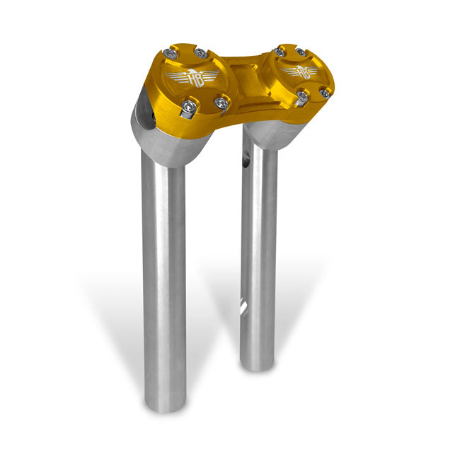 6" Clubstyle PullBack Riser With 1" Clamping Area, Silver & Gold Risers Heinz Bikes