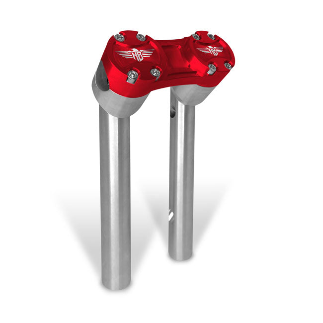 6" Clubstyle PullBack Riser With 1" Clamping Area, Silver & Red Risers Heinz Bikes
