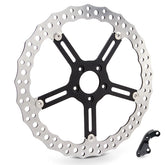 Arlen Ness 15" Jagged® Left Big Brake Rotor Hub Mount - Black 06-17 Dyna / 15-17 Softail Brake Rotors Arlen Ness