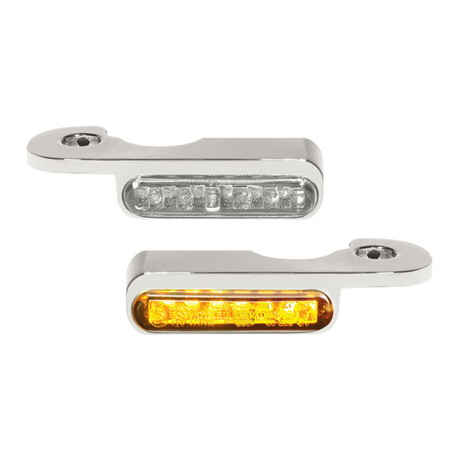 Heinz Bikes Handlebar Mounting Led Blinkers Amber/Chrome Turn Signals Heinz Bikes