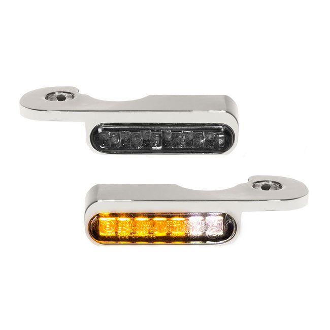 Heinz Bikes Handlebar Mounting Led Blinkers W/Position Light Chrome Turn Signals Heinz Bikes