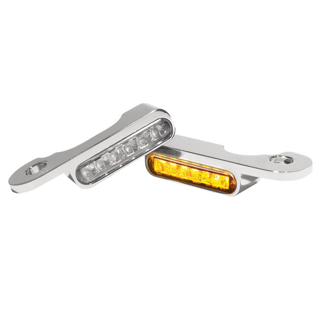 Heinz Bikes Handlebar Mounting Led Blinkers Amber/Chrome Turn Signals Heinz Bikes