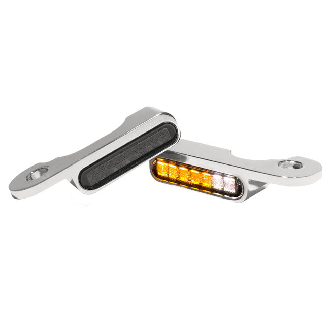 Heinz Bikes Handlebar Mounting Led Blinkers W/Position Light Chrome Turn Signals Heinz Bikes