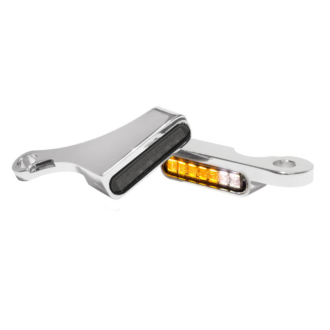 Heinz Bikes Handlebar Mounting Led Blinkers W/Position Light Chrome Turn Signals Heinz Bikes