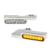Heinz Bikes Handlebar Mounting Led Blinkers Amber/Chrome Turn Signals Heinz Bikes