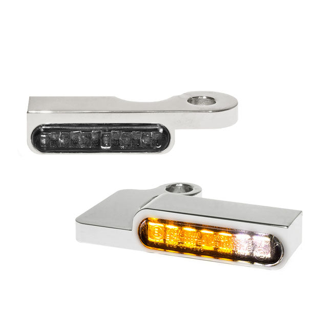 Heinz Bikes Handlebar Mounting Led Blinkers W/Position Light Chrome Turn Signals Heinz Bikes