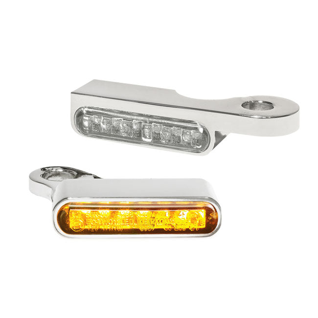 Heinz Bikes Handlebar Mounting Led Blinkers Amber/Chrome Turn Signals Heinz Bikes