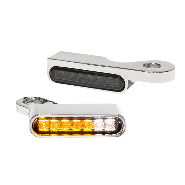 Heinz Bikes Handlebar Mounting Led Blinkers W/Position Light Chrome Turn Signals Heinz Bikes